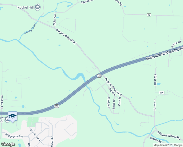 map of restaurants, bars, coffee shops, grocery stores, and more near 6651 Arrowhead Cove in Springdale