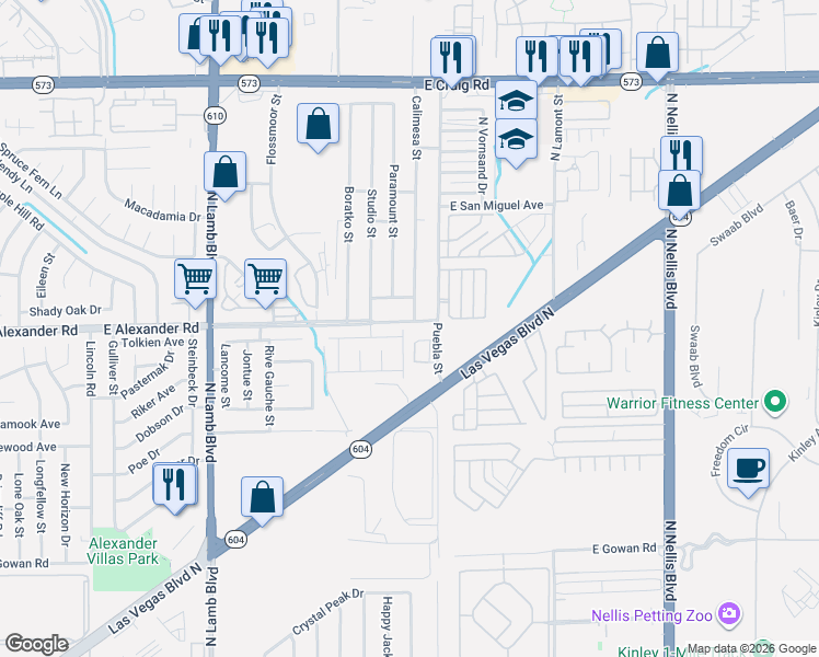 map of restaurants, bars, coffee shops, grocery stores, and more near 3990 Chasing Heart Way in Las Vegas