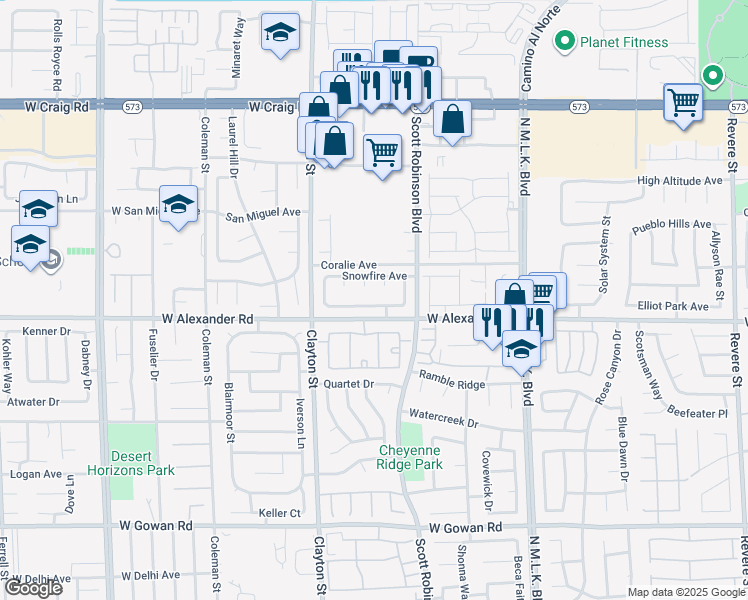 map of restaurants, bars, coffee shops, grocery stores, and more near 1840 Double Delight Avenue in North Las Vegas