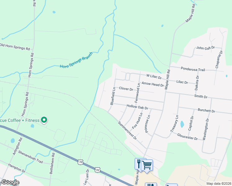 map of restaurants, bars, coffee shops, grocery stores, and more near 1733 Orchard Drive in Lebanon
