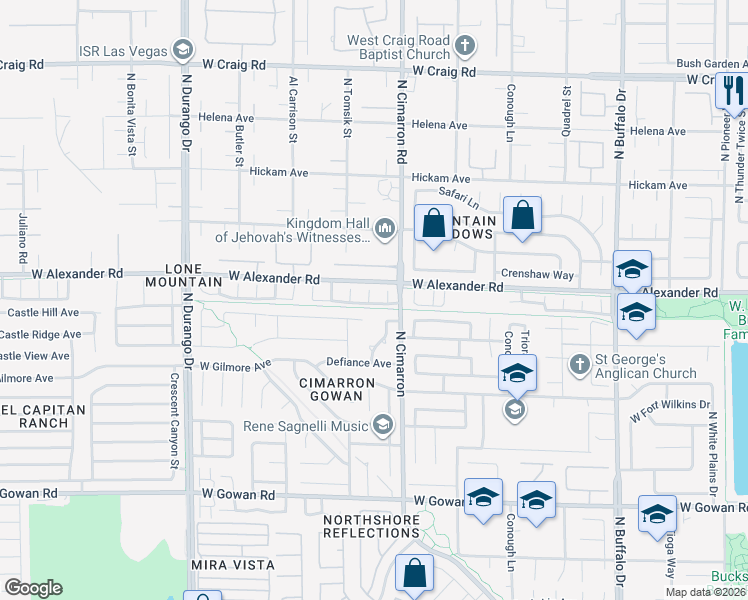 map of restaurants, bars, coffee shops, grocery stores, and more near 8108 Twin Buttes Avenue in Las Vegas