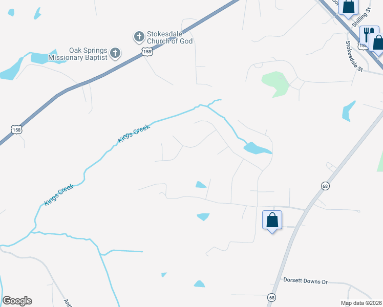 map of restaurants, bars, coffee shops, grocery stores, and more near in Stokesdale