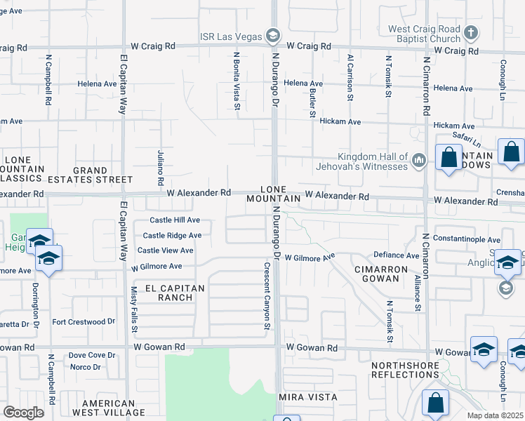 map of restaurants, bars, coffee shops, grocery stores, and more near 8500 Gold Flash Avenue in Las Vegas