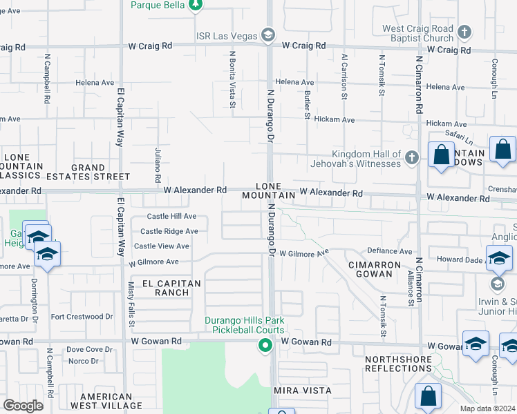 map of restaurants, bars, coffee shops, grocery stores, and more near 8500 Gold Flash Avenue in Las Vegas