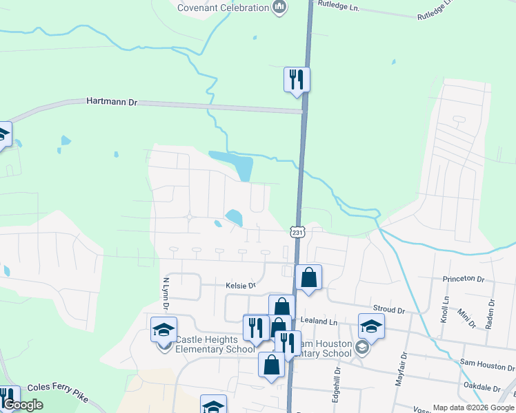 map of restaurants, bars, coffee shops, grocery stores, and more near 737 Mickelson Way in Lebanon