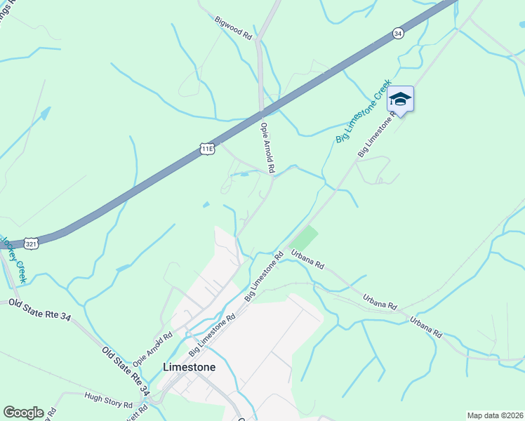 map of restaurants, bars, coffee shops, grocery stores, and more near 290 Opie Arnold Road in Limestone