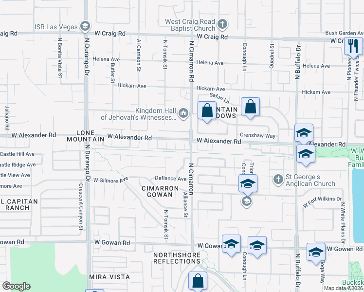 map of restaurants, bars, coffee shops, grocery stores, and more near 8108 Twin Buttes Avenue in Las Vegas