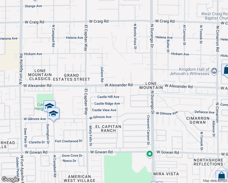 map of restaurants, bars, coffee shops, grocery stores, and more near 3954 North Crystal Trip Court in Las Vegas