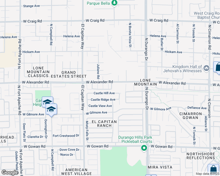 map of restaurants, bars, coffee shops, grocery stores, and more near 3954 North Crystal Trip Court in Las Vegas