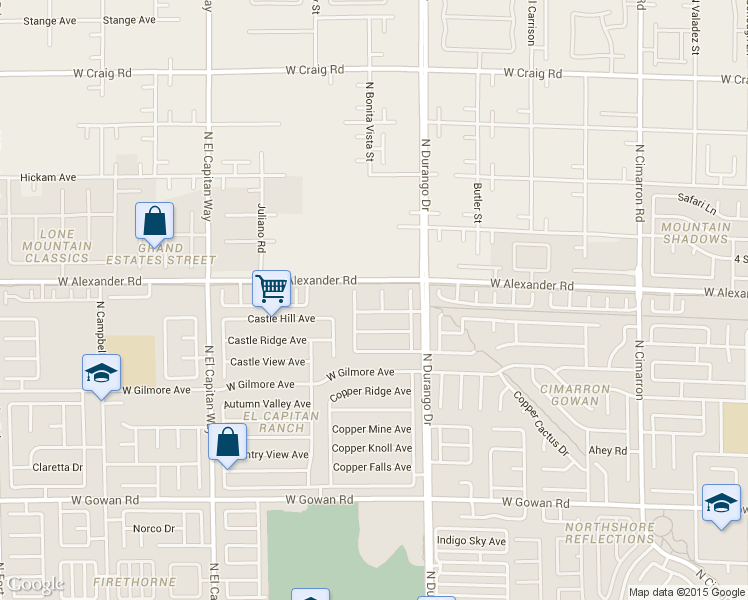 map of restaurants, bars, coffee shops, grocery stores, and more near 3921 Lost Miner Court in Las Vegas
