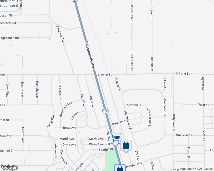 map of restaurants, bars, coffee shops, grocery stores, and more near 910 Emery Street in Pahrump