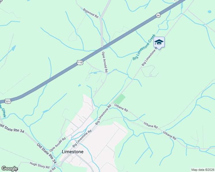 map of restaurants, bars, coffee shops, grocery stores, and more near 290 Opie Arnold Road in Limestone