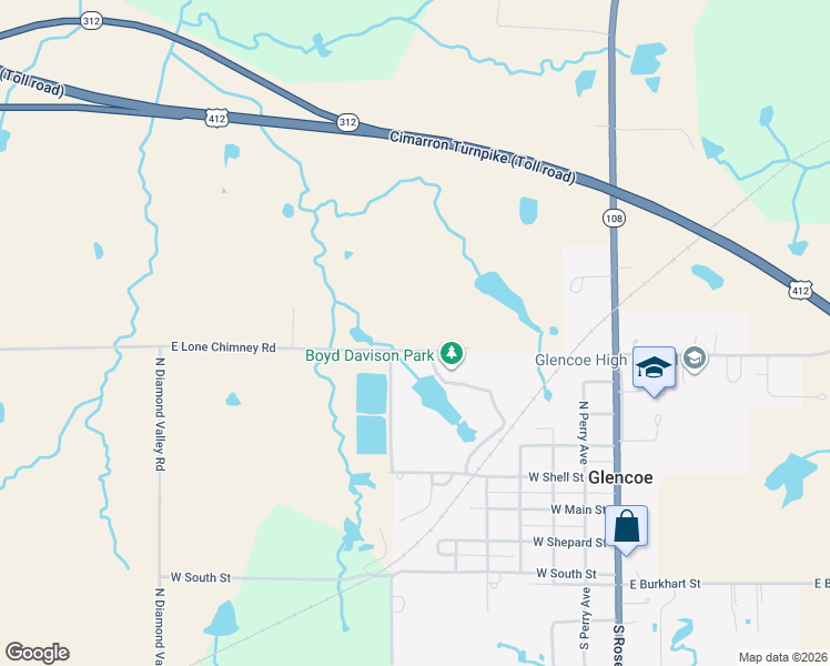 map of restaurants, bars, coffee shops, grocery stores, and more near 9000 East Lone Chimney Road in Glencoe