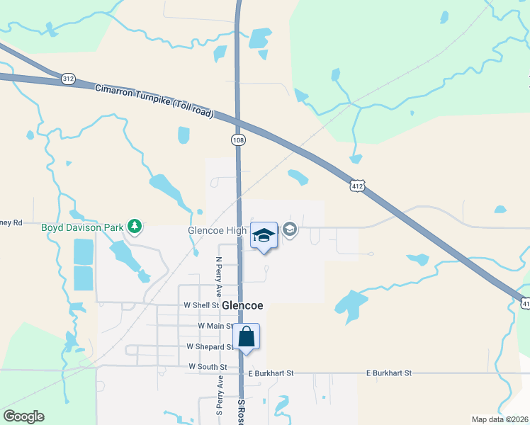 map of restaurants, bars, coffee shops, grocery stores, and more near 100 East Lone Chimney Road in Glencoe