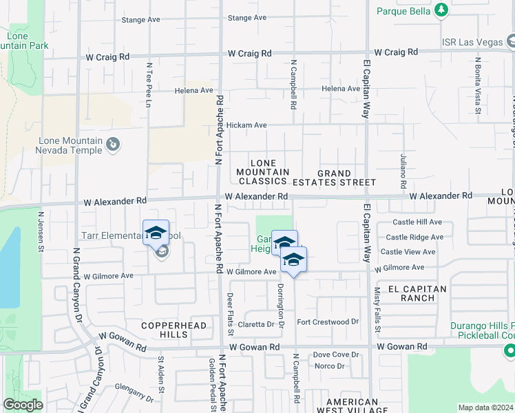 map of restaurants, bars, coffee shops, grocery stores, and more near 3929 Yang Court in Las Vegas