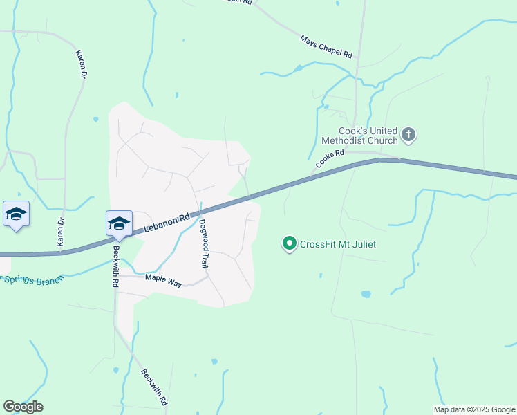 map of restaurants, bars, coffee shops, grocery stores, and more near 413 Poplar Place in Mt. Juliet