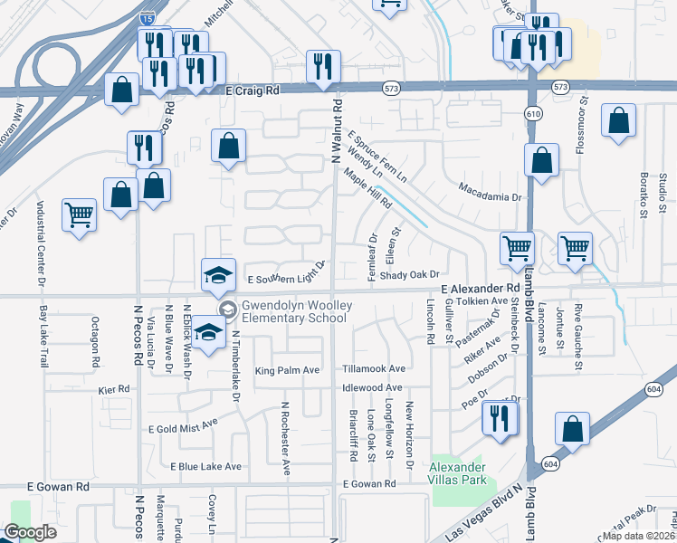 map of restaurants, bars, coffee shops, grocery stores, and more near 3924 Mindy Street in Las Vegas