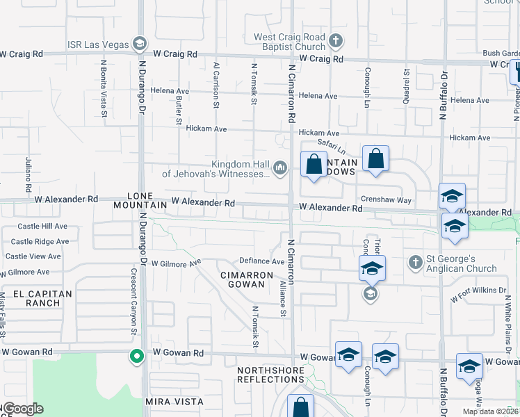map of restaurants, bars, coffee shops, grocery stores, and more near 8133 Mountain Forest Court in Las Vegas