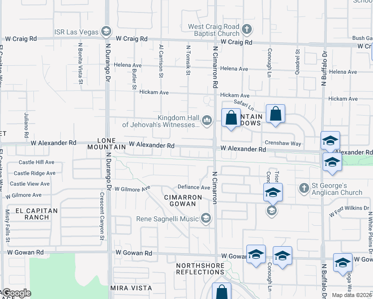 map of restaurants, bars, coffee shops, grocery stores, and more near 3971 Coyote Ridge Court in Las Vegas