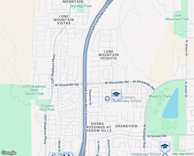 map of restaurants, bars, coffee shops, grocery stores, and more near 10425 Denali Ridge Court in Las Vegas