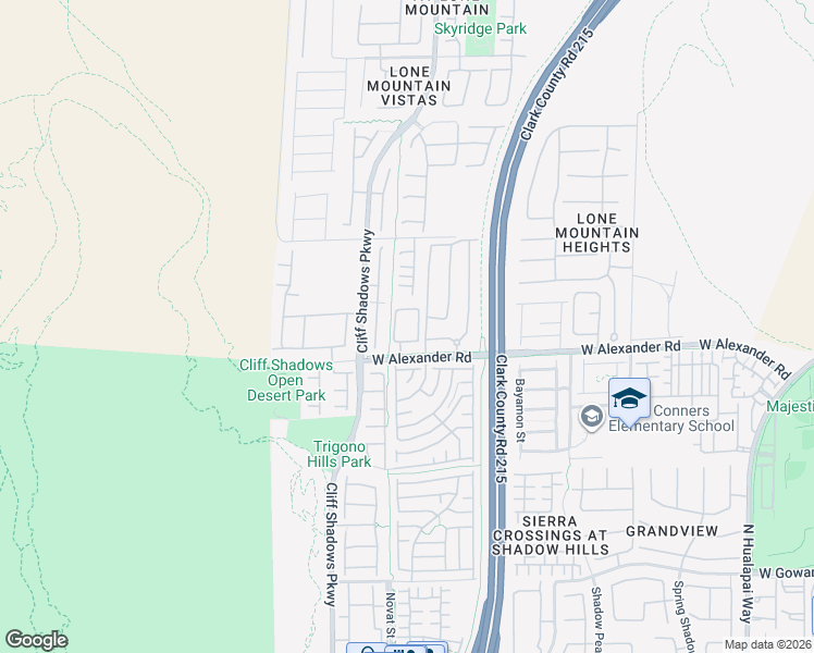 map of restaurants, bars, coffee shops, grocery stores, and more near 10620 West Alexander Road in Las Vegas
