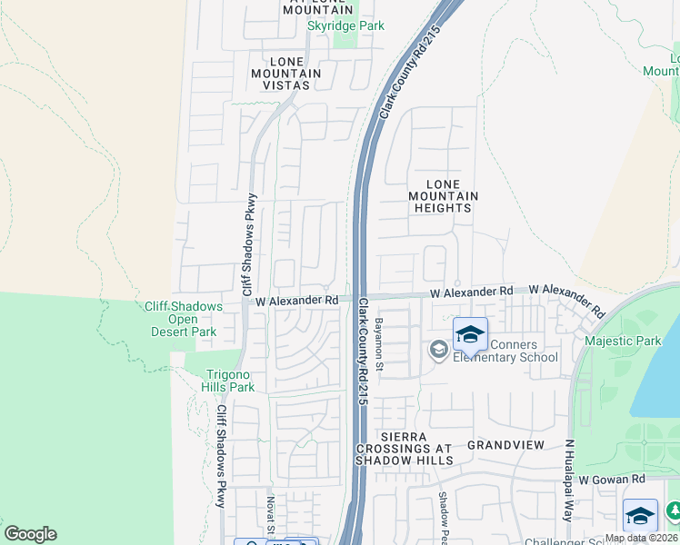 map of restaurants, bars, coffee shops, grocery stores, and more near 10550 West Alexander Road in Las Vegas