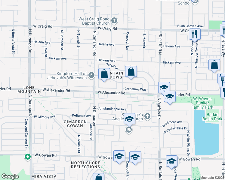 map of restaurants, bars, coffee shops, grocery stores, and more near 7901 Holly Knoll Avenue in Las Vegas