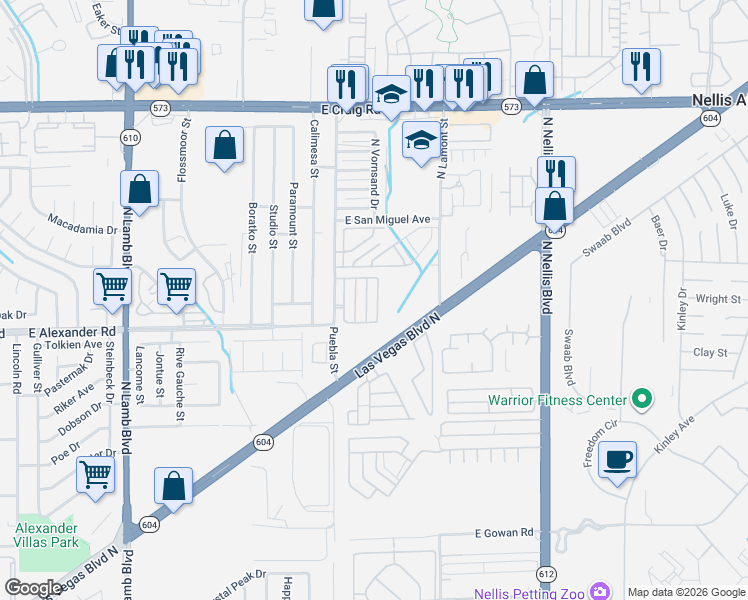 map of restaurants, bars, coffee shops, grocery stores, and more near 4067 Flower Patch Street in Las Vegas