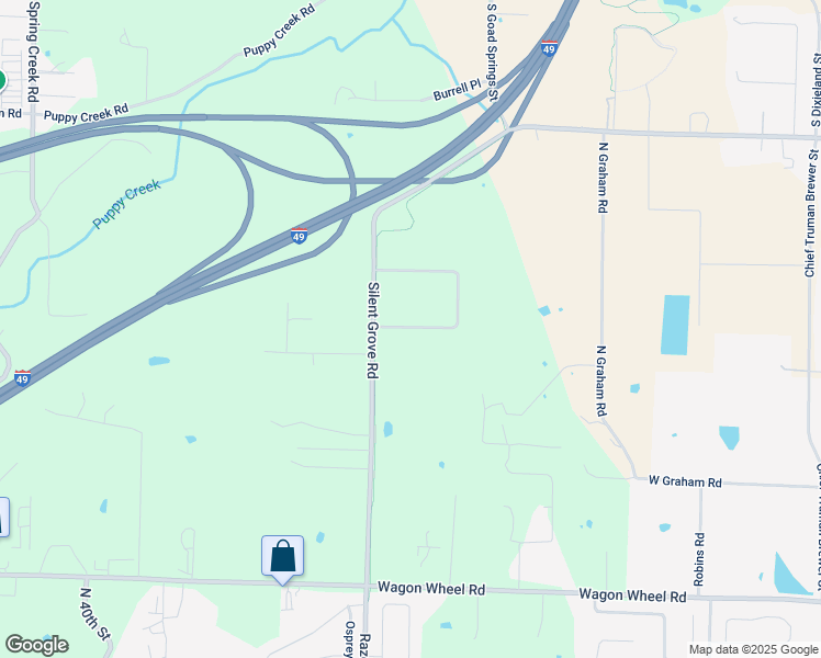 map of restaurants, bars, coffee shops, grocery stores, and more near 2681 Secretariat Avenue in Springdale
