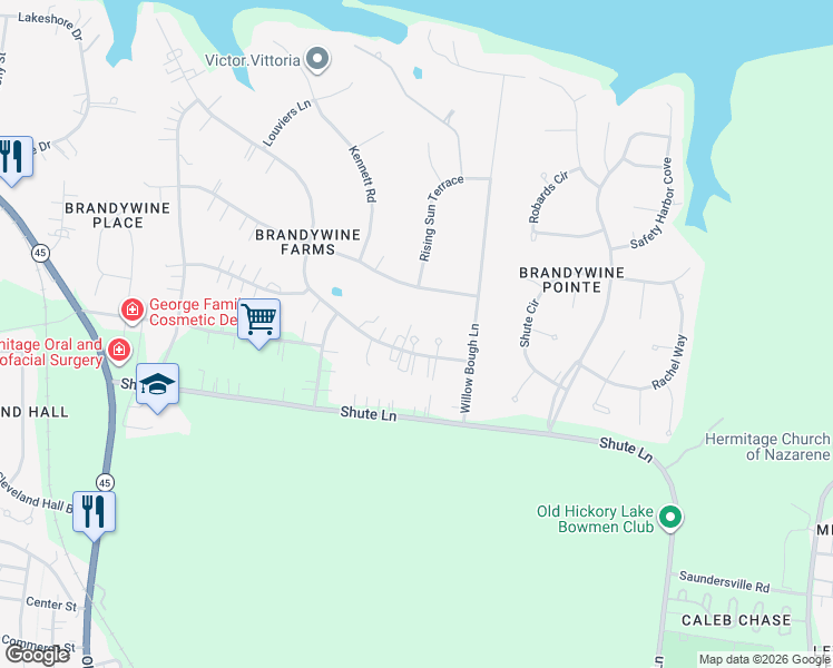 map of restaurants, bars, coffee shops, grocery stores, and more near 433 Rolling Mill Road in Nashville
