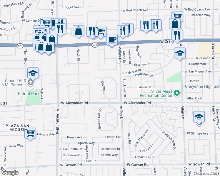 map of restaurants, bars, coffee shops, grocery stores, and more near 4328 Peaceful Path Court in North Las Vegas