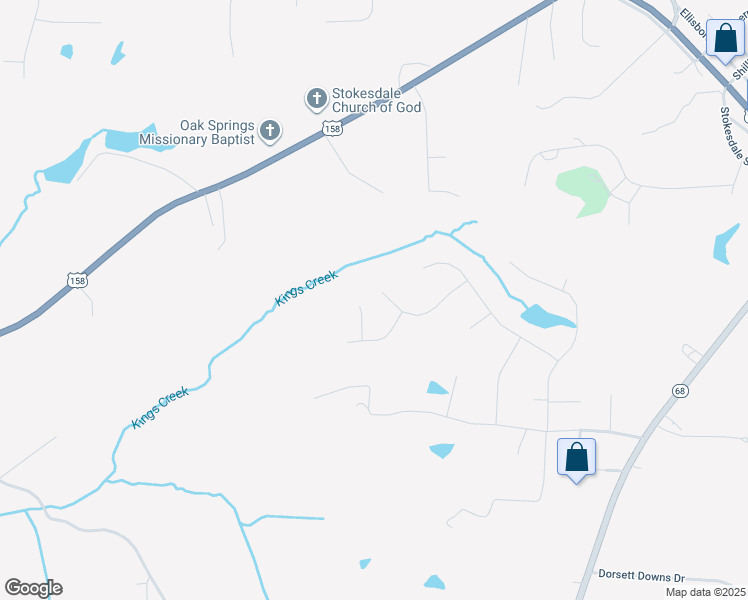 map of restaurants, bars, coffee shops, grocery stores, and more near 8342 Prince Edward Road in Stokesdale