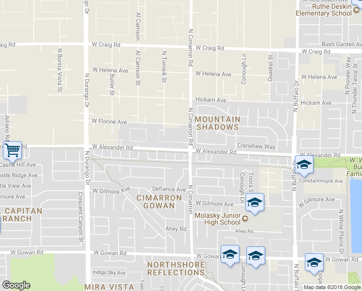 map of restaurants, bars, coffee shops, grocery stores, and more near 8109 Mountain Forest Court in Las Vegas