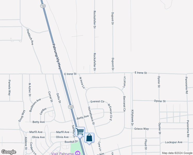 map of restaurants, bars, coffee shops, grocery stores, and more near 1201 West Irene Street in Pahrump