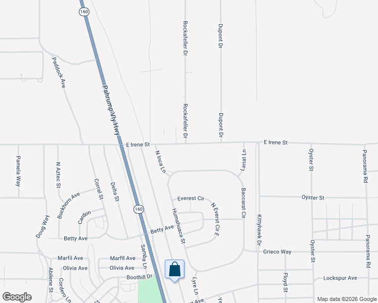map of restaurants, bars, coffee shops, grocery stores, and more near 1201 West Irene Street in Pahrump