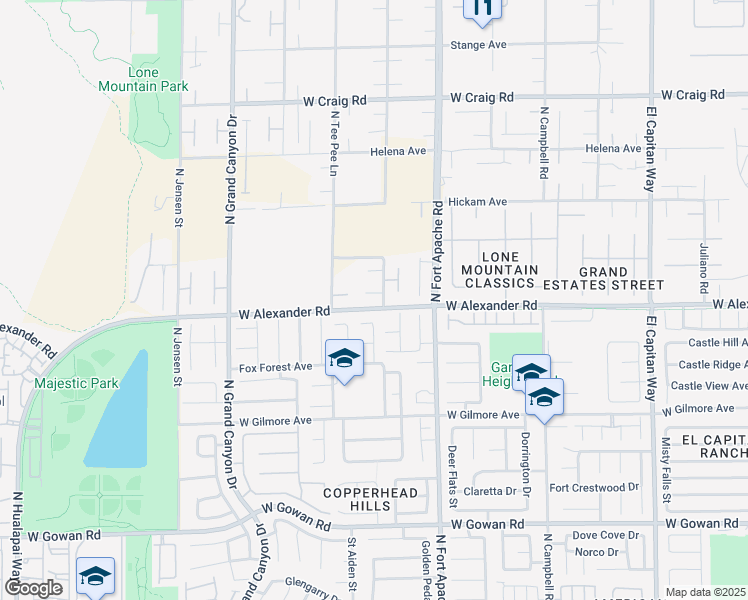 map of restaurants, bars, coffee shops, grocery stores, and more near 4005 North Chieftain Street in Las Vegas