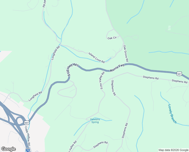 map of restaurants, bars, coffee shops, grocery stores, and more near 116 Echo Valley Road in Rocky Top