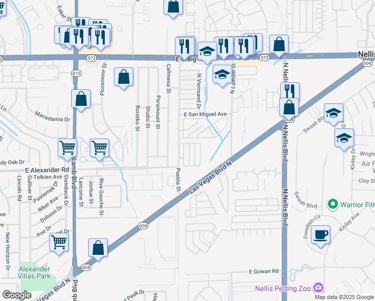 map of restaurants, bars, coffee shops, grocery stores, and more near 4071 Morning Peace Street in Las Vegas