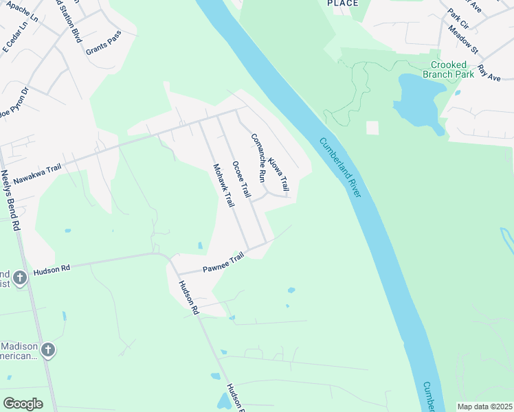 map of restaurants, bars, coffee shops, grocery stores, and more near 1515 Ocoee Trail in Nashville