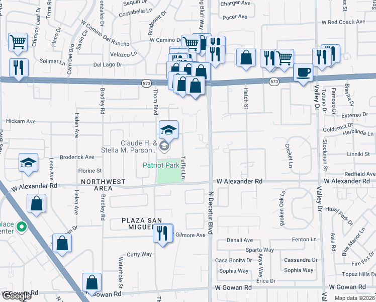 map of restaurants, bars, coffee shops, grocery stores, and more near 4816 Prime Court in Las Vegas