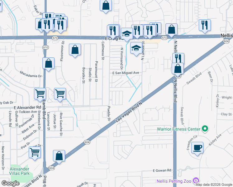 map of restaurants, bars, coffee shops, grocery stores, and more near 4067 Flower Patch Street in Las Vegas