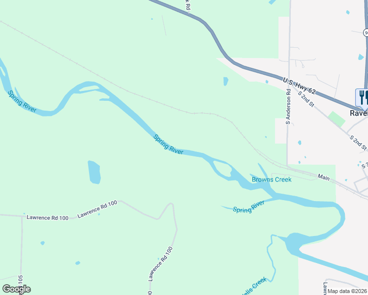 map of restaurants, bars, coffee shops, grocery stores, and more near 421 Outback Road in Ravenden