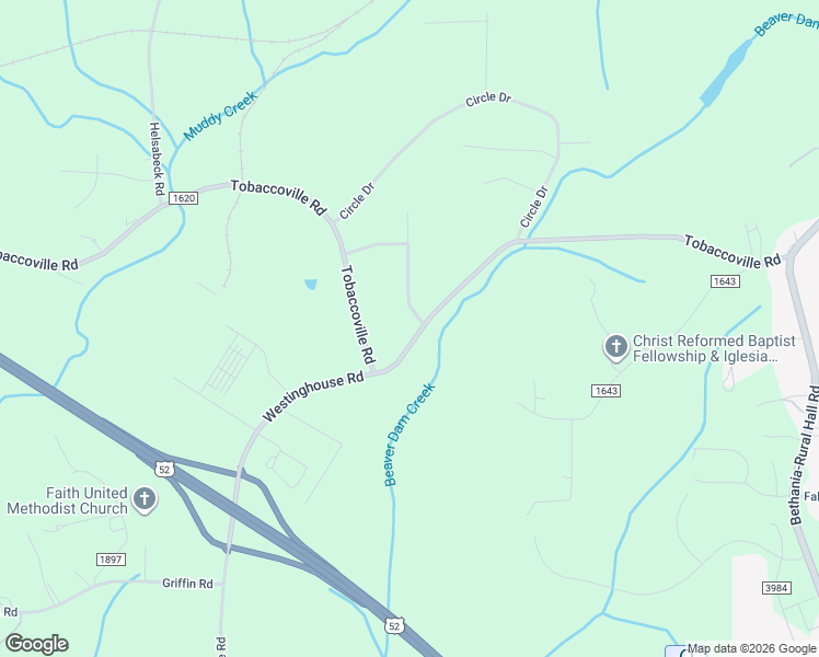 map of restaurants, bars, coffee shops, grocery stores, and more near 1215 Tobaccoville Road in Rural Hall