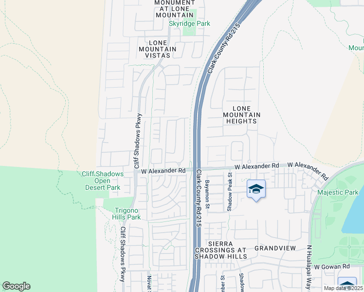 map of restaurants, bars, coffee shops, grocery stores, and more near 10550 West Alexander Road in Las Vegas