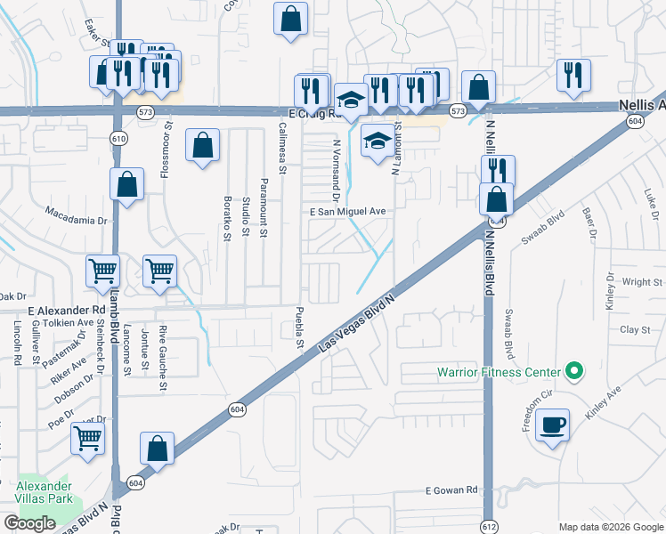 map of restaurants, bars, coffee shops, grocery stores, and more near 4098 Asante Cove Street in Las Vegas