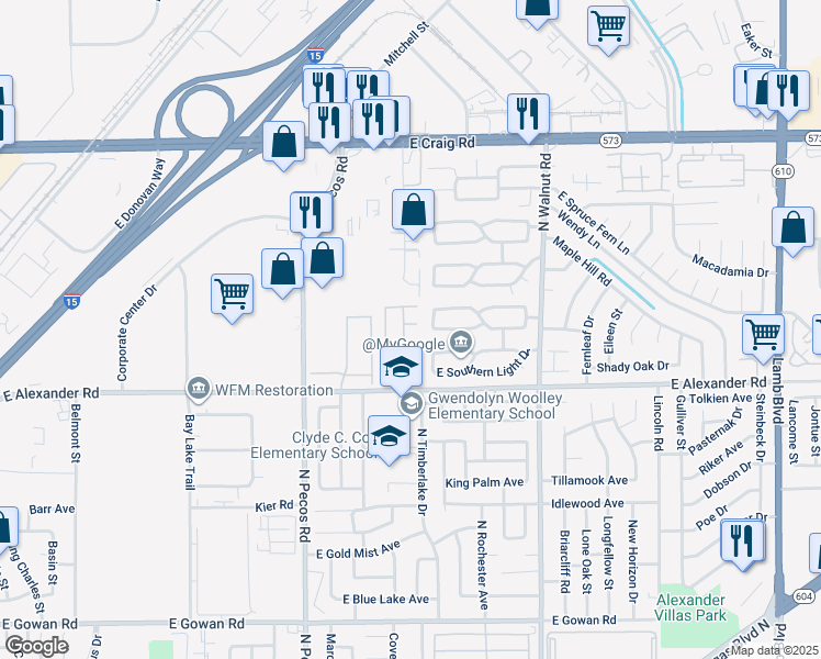 map of restaurants, bars, coffee shops, grocery stores, and more near 3673 Hidden Beach Court in Las Vegas