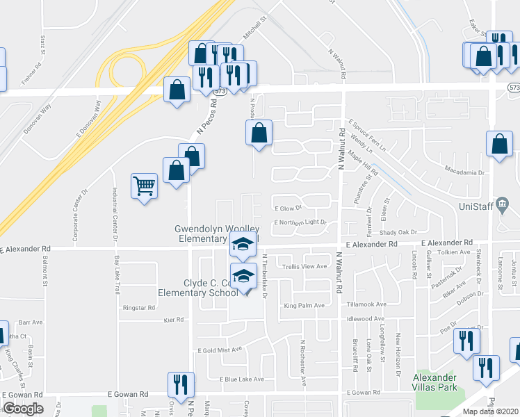 map of restaurants, bars, coffee shops, grocery stores, and more near 3681 Hidden Beach Court in Las Vegas