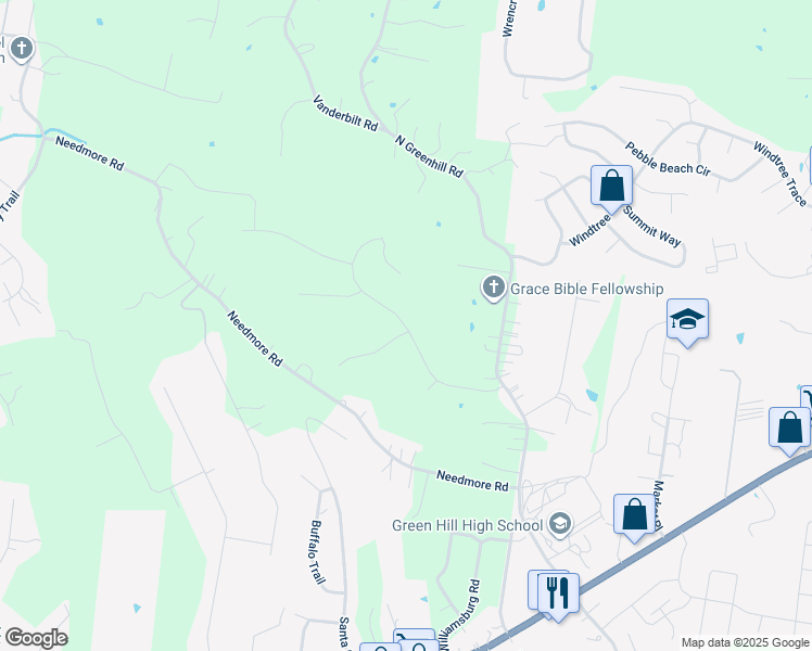 map of restaurants, bars, coffee shops, grocery stores, and more near Paddock Place Drive in Mt. Juliet