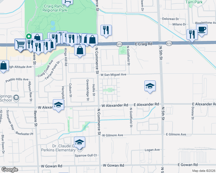 map of restaurants, bars, coffee shops, grocery stores, and more near 4109 Liberal Court in North Las Vegas