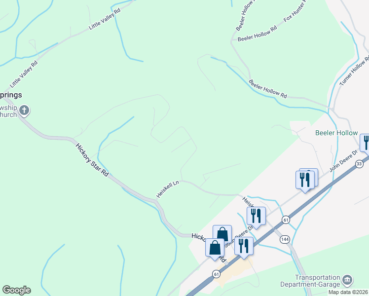 map of restaurants, bars, coffee shops, grocery stores, and more near 514 South Glen Road in Maynardville